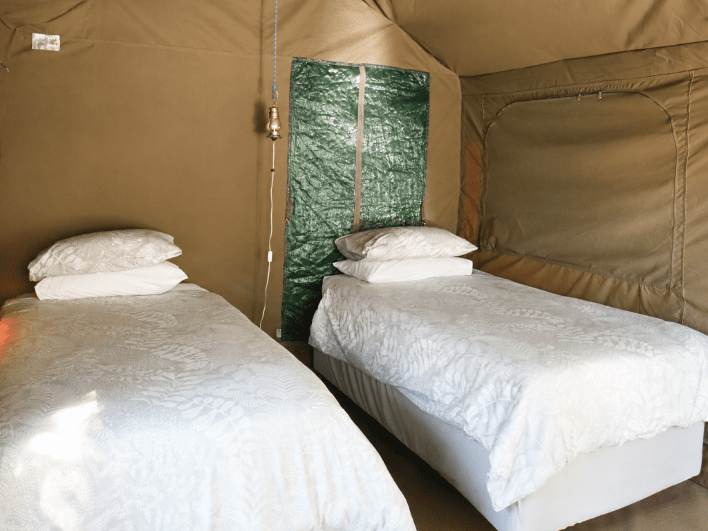ihlathi lodge inside glamping tent